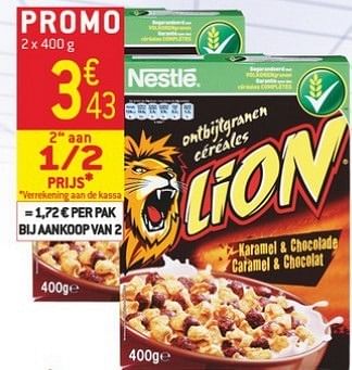 Promoties Granen lion nestle - Nestlé - Geldig van 23/01/2013 tot 29/01/2013 bij Match Food & More