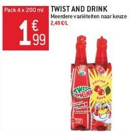 Promotions Twist and drink - Twist and drink - Valide de 23/01/2013 à 29/01/2013 chez Match Food & More