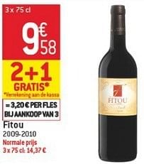 Promotions Fitou 2009-2010 - Vins rouges - Valide de 23/01/2013 à 29/01/2013 chez Match Food & More