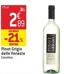 Promoties Pinot grigio delle venezie - Witte wijnen - Geldig van 23/01/2013 tot 29/01/2013 bij Match Food & More