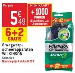 Promotions 8 wegwerpscheerapparaten wilkinson - Wilkinson - Valide de 23/01/2013 à 29/01/2013 chez Match Food & More