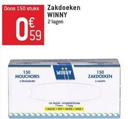 Promoties Zakdoeken winny - Winny - Geldig van 23/01/2013 tot 29/01/2013 bij Match Food & More