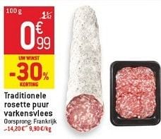 Promoties Traditionele rosette puur varkensvlees - Huismerk - Match - Geldig van 23/01/2013 tot 29/01/2013 bij Match