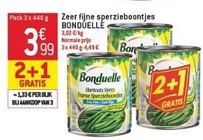 Promotions Zeer fijne sperzieboontjes bonduelle - Bonduelle - Valide de 23/01/2013 à 29/01/2013 chez Match