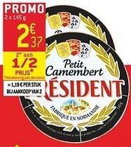 Promotions Petit camembert president - Président - Valide de 23/01/2013 à 29/01/2013 chez Match