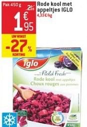 Promotions Rode kool met appeltjes iglo - Iglo - Valide de 23/01/2013 à 29/01/2013 chez Match