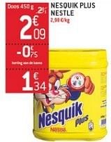 Promoties Nesquik plus nestle - Nestlé - Geldig van 23/01/2013 tot 29/01/2013 bij Match