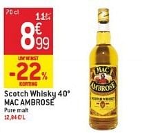 Promotions Scotch whisky mac ambrose - Mac Ambrose - Valide de 23/01/2013 à 29/01/2013 chez Match