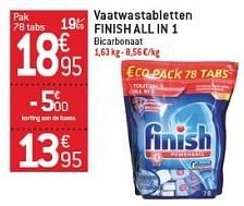 Promoties Vaatwastabletten finish all in 1 - Finish - Geldig van 23/01/2013 tot 29/01/2013 bij Match
