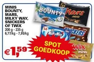 Promoties Minis bounty, mars - Mars Snacks - Geldig van 23/01/2013 tot 29/01/2013 bij C&B