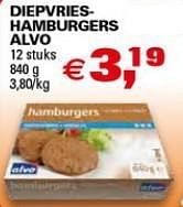 Promoties Diepvrieshamburgers alvo - Alvo - Geldig van 23/01/2013 tot 29/01/2013 bij C&B