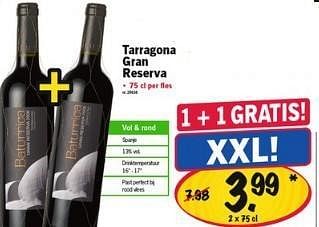 Promotions Tarragona gran reserva - Vins rouges - Valide de 24/01/2013 à 26/01/2013 chez Lidl