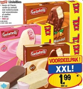 Promoties Ijslollies - Gelatelli - Geldig van 24/01/2013 tot 30/01/2013 bij Lidl