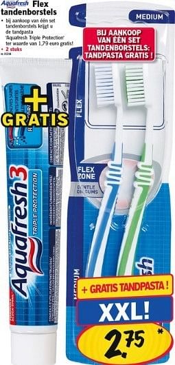 Promoties Flex tandenborstels - Aquafresh - Geldig van 24/01/2013 tot 30/01/2013 bij Lidl