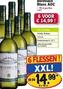 Promotions Bordeaux blanc aoc - Vins blancs - Valide de 24/01/2013 à 30/01/2013 chez Lidl