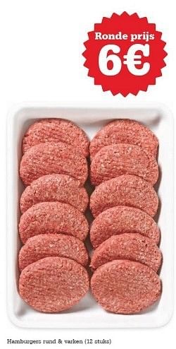 Promoties Hamburgers rund + varken - Huismerk - Red Market - Geldig van 24/01/2013 tot 30/01/2013 bij Red Market