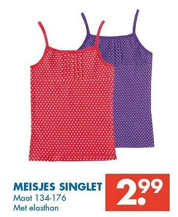 Promoties Meisjes singlet - Huismerk - Zeeman  - Geldig van 26/01/2013 tot 09/02/2013 bij Zeeman