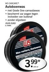 Promoties Autoboenwas - W5 - Geldig van 28/01/2013 tot 30/01/2013 bij Lidl