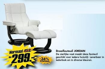 Promotions Draaifauteuil jordan - Produit maison - Seats and Sofas - Valide de 28/01/2013 à 02/02/2013 chez Seats and Sofas