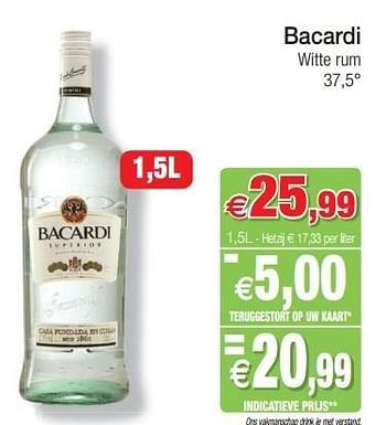Promoties Bacardi witte rum - Bacardi - Geldig van 29/01/2013 tot 03/02/2013 bij Intermarche