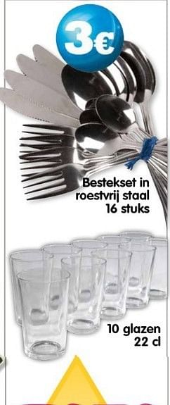 Promoties Bestekset in roestvrij staal veger en 16 stuks - Huismerk - Gifi - Geldig van 29/01/2013 tot 06/02/2013 bij Gifi
