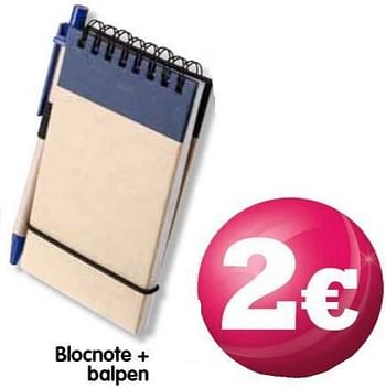 Promotions Blocnote + balpen - Produit maison - Gifi - Valide de 29/01/2013 à 06/02/2013 chez Gifi