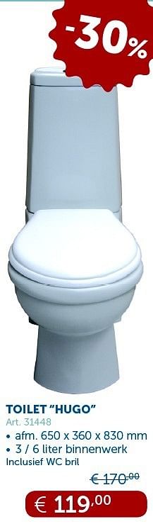 Promoties Toilet hugo - Huismerk - Zelfbouwmarkt - Geldig van 29/01/2013 tot 25/02/2013 bij Zelfbouwmarkt