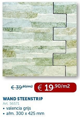 Promoties Wand steenstrip - Huismerk - Zelfbouwmarkt - Geldig van 29/01/2013 tot 25/02/2013 bij Zelfbouwmarkt