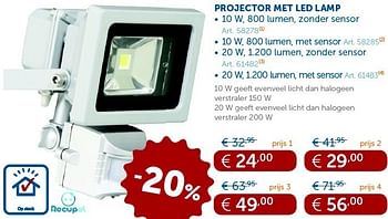Promoties Projector met led lamp - Huismerk - Zelfbouwmarkt - Geldig van 29/01/2013 tot 25/02/2013 bij Zelfbouwmarkt