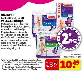 Promoties Kruidvat luiersboekjes en pyjamabroekjes - Huismerk - Kruidvat - Geldig van 29/01/2013 tot 10/02/2013 bij Kruidvat