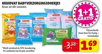 Promoties Kruidvat babyverzorgingsdoekjes - Huismerk - Kruidvat - Geldig van 29/01/2013 tot 10/02/2013 bij Kruidvat