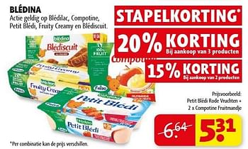 Promoties Bledina - petit bléde rode vruchten - Blédina - Geldig van 29/01/2013 tot 10/02/2013 bij Kruidvat