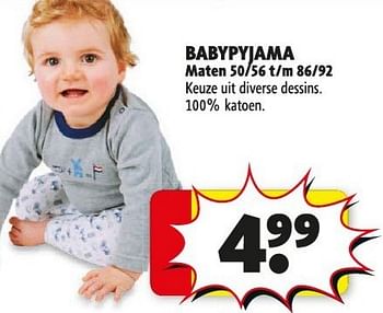Promotions Babypyjama - Produit maison - Kruidvat - Valide de 29/01/2013 à 10/02/2013 chez Kruidvat