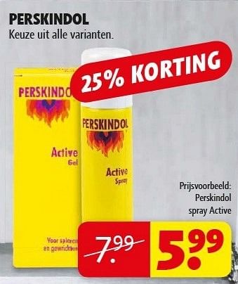 Promoties Perskindol spray active - Perskindol - Geldig van 29/01/2013 tot 10/02/2013 bij Kruidvat