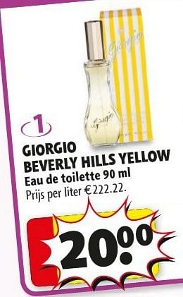 Promotions Giorgio beverly hills yellow - Giorgio Beverly Hills - Valide de 29/01/2013 à 10/02/2013 chez Kruidvat