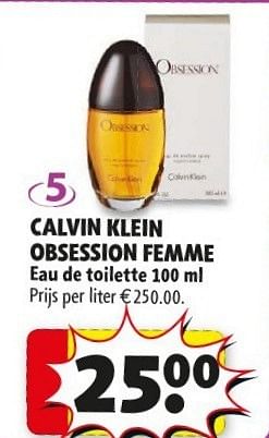 Promoties Calvin klein obsession femme - Calvin Klein - Geldig van 29/01/2013 tot 10/02/2013 bij Kruidvat