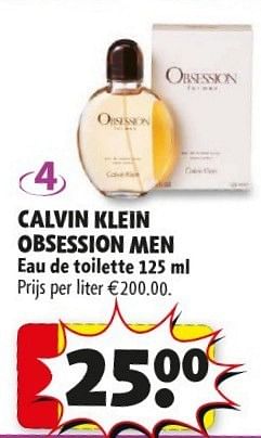 Promoties Calvin klein obsession men - Calvin Klein - Geldig van 29/01/2013 tot 10/02/2013 bij Kruidvat