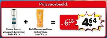 Promoties Pantene shampoo + herbal essences conditioner - Pantene - Geldig van 29/01/2013 tot 10/02/2013 bij Kruidvat