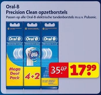 Promoties Oral-b precision clean opzetborstels - Oral-B - Geldig van 29/01/2013 tot 10/02/2013 bij Kruidvat