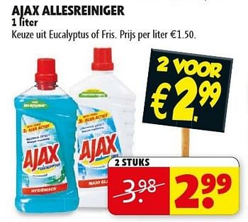 Promoties Ajax allesreiniger - Ajax - Geldig van 29/01/2013 tot 10/02/2013 bij Kruidvat