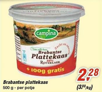 Promoties Brabantse plattekaas - Campina - Geldig van 30/01/2013 tot 12/02/2013 bij Makro