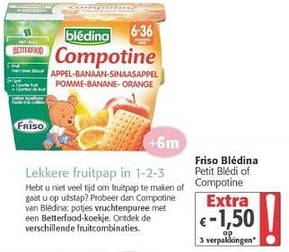 Bledina Friso Bledina Petit Bledi Of Compotine En Promotion Chez Colruyt