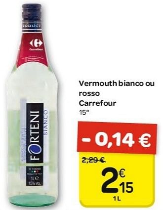 Bianco MARTINI : la bouteille de 1L à Prix Carrefour