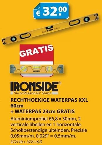 Promoties Ironside rechthoekige waterpas xxl - Ironside - Geldig van 31/01/2013 tot 31/03/2013 bij Group Meno