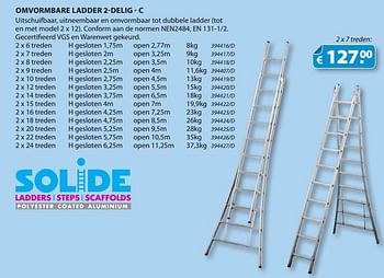 Promoties Solide omvormbare ladder 2-delig - c - Solide - Geldig van 31/01/2013 tot 31/03/2013 bij Group Meno