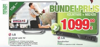 Promoties Lg 3d edge led tv 42lm760s - LG - Geldig van 01/02/2013 tot 28/02/2013 bij ElectronicPartner