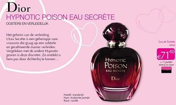 Promoties Hypnotic poison eau secrète - Dior - Geldig van 01/02/2013 tot 28/02/2013 bij ICI PARIS XL