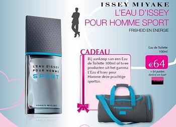 Promoties L'eau d'issey pour homme sport - Issey Miyake - Geldig van 01/02/2013 tot 28/02/2013 bij ICI PARIS XL