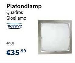 Promoties Plafondlamp quadros gloeilamp - Massive - Geldig van 01/02/2013 tot 13/02/2013 bij Cevo Market