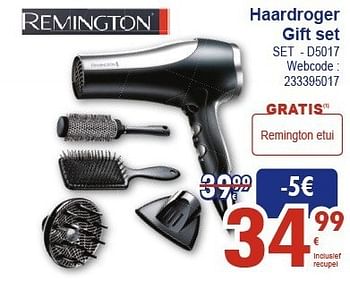 Promoties Remington haardroger gift set set - d5017 - Remington - Geldig van 03/02/2013 tot 02/03/2013 bij Eldi